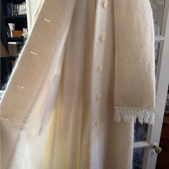 Vintage Weiss Cream Long Mohair Coat - Picture 8 of 11
